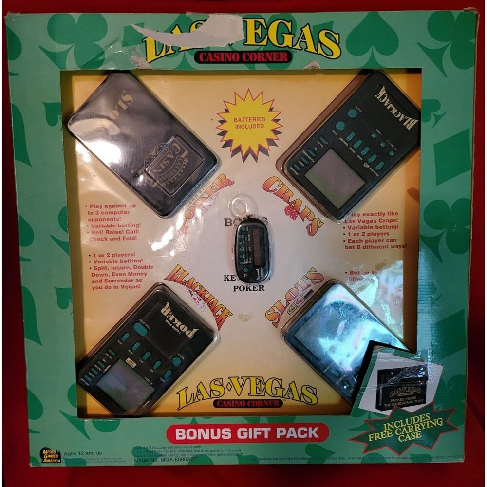 Las Vegas Casino Micro Games Gift Pack Handheld Games Poker Craps Blackjack Slot